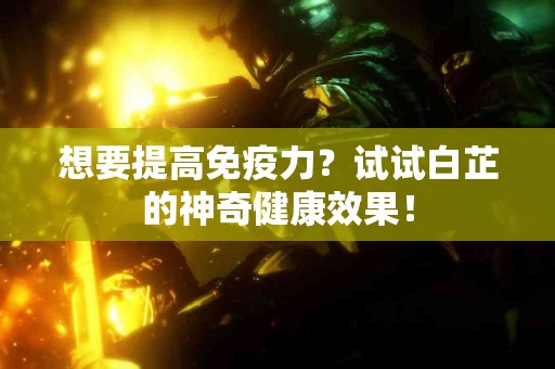 想要提高免疫力？试试白芷的神奇健康效果！